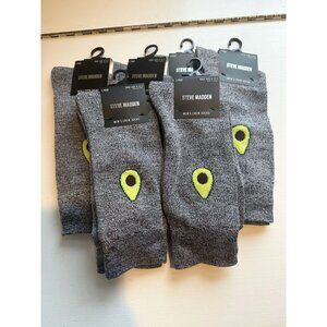 NWT Steve Madden Mens Avocado Crew Socks LOT OF 6 Gray Size  6-12.5 $54 [jb]
